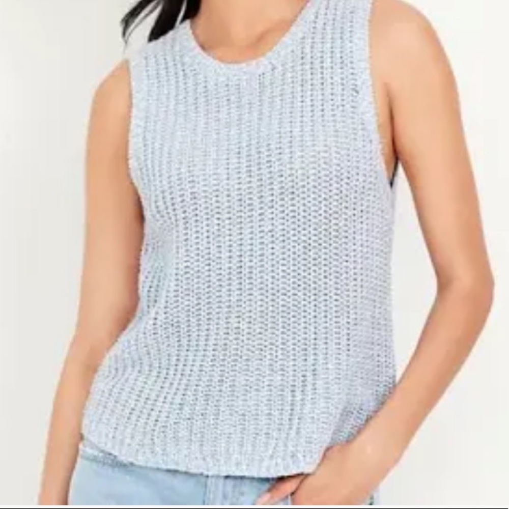 NWT Knitted Light Blue Vest Sweater
